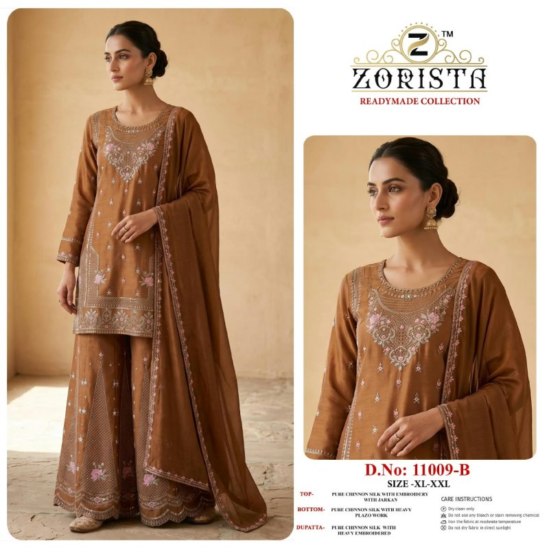 11009 A To D By Zorista Chinon Silk Readymade Pakistani Suits 